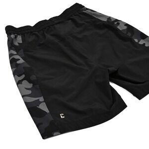 Bear Bottom Shorts Men's Medium 7" Swim Hybrid Zip Pocket Gray Camo Black Beach